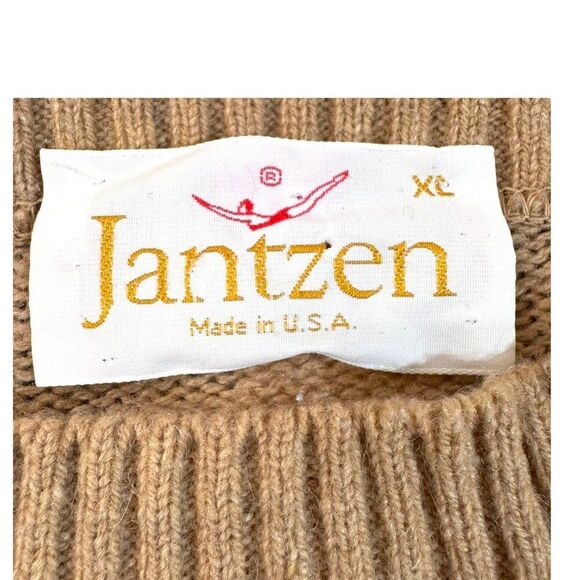 Vintage Men’s Size XL Dad Sweater Old Money Preppy Jantzen Beige Grandpa READ - Picture 5 of 5